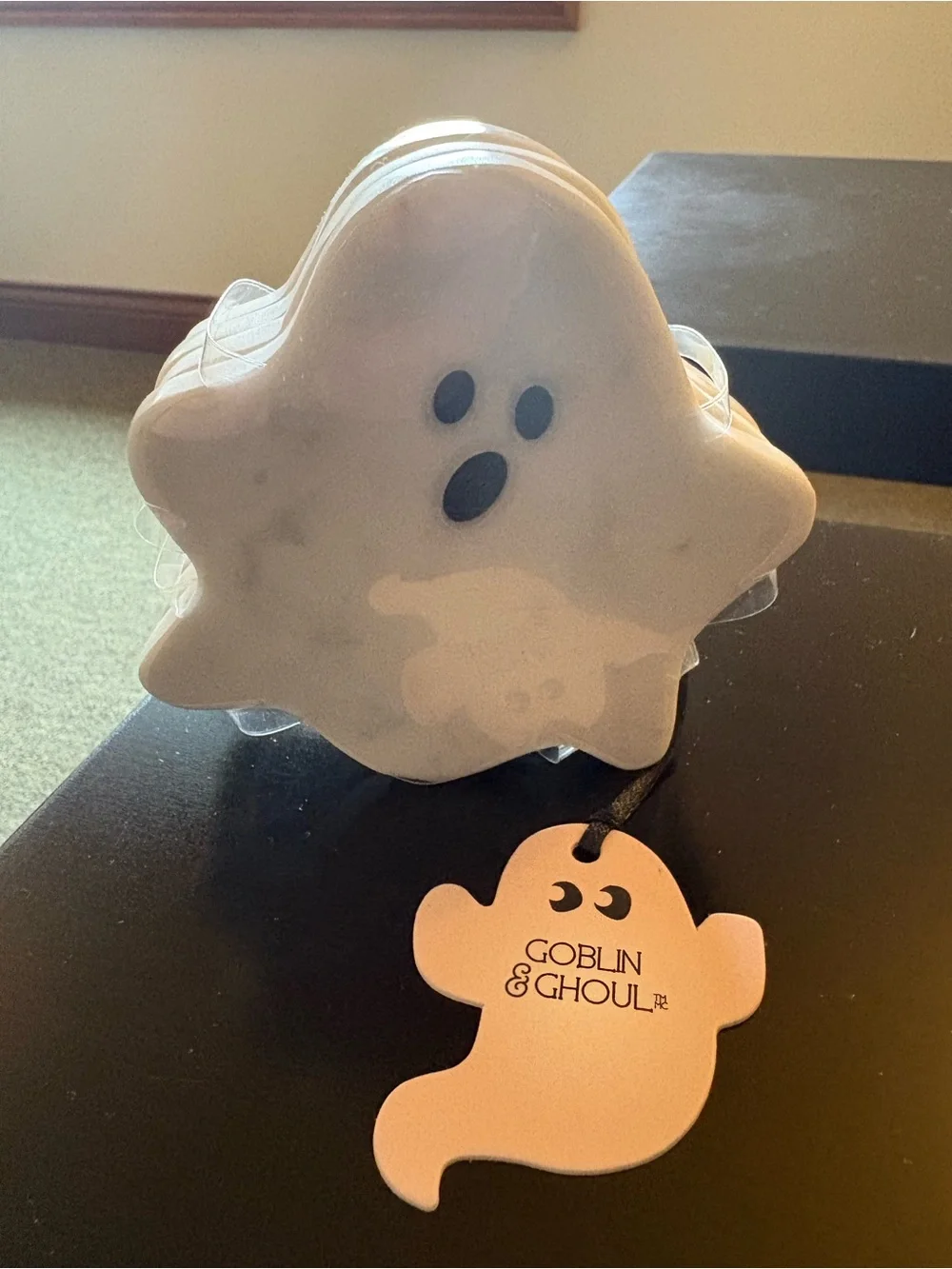 VIRAL Halloween 2026 Goblin & Ghoul Spooky Ghost Shaped Marble Coasters